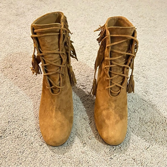 Aquazzura Suede Fringe Booties - Picture 4 of 17